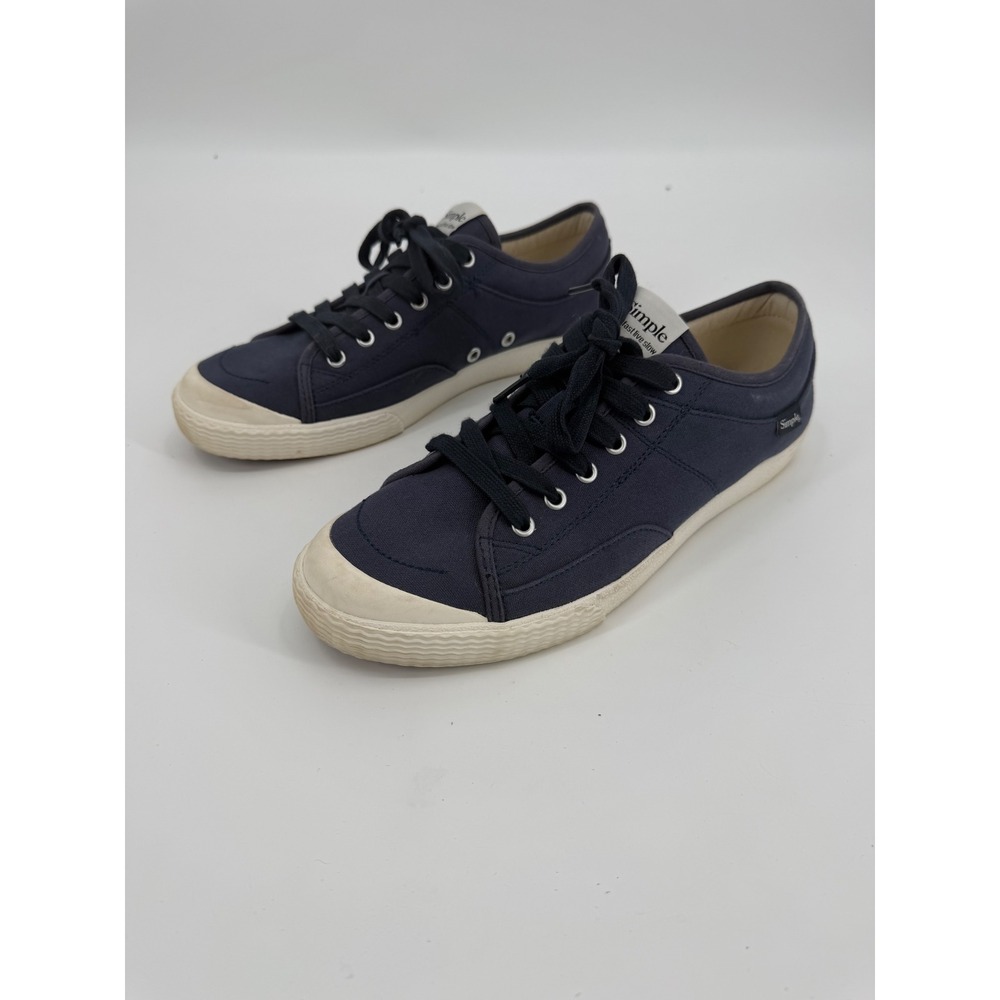 Simple Slo Mid Mens Navy Blue Canvas Low Top Sneakers Size 10